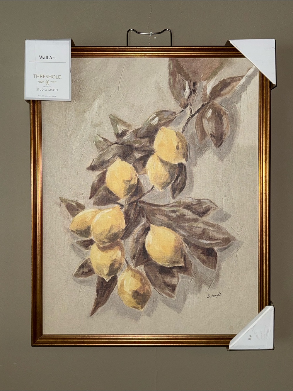 Threshold Designed With Studio McGee 16X20 Lemons Vintage Frame Wall Art
